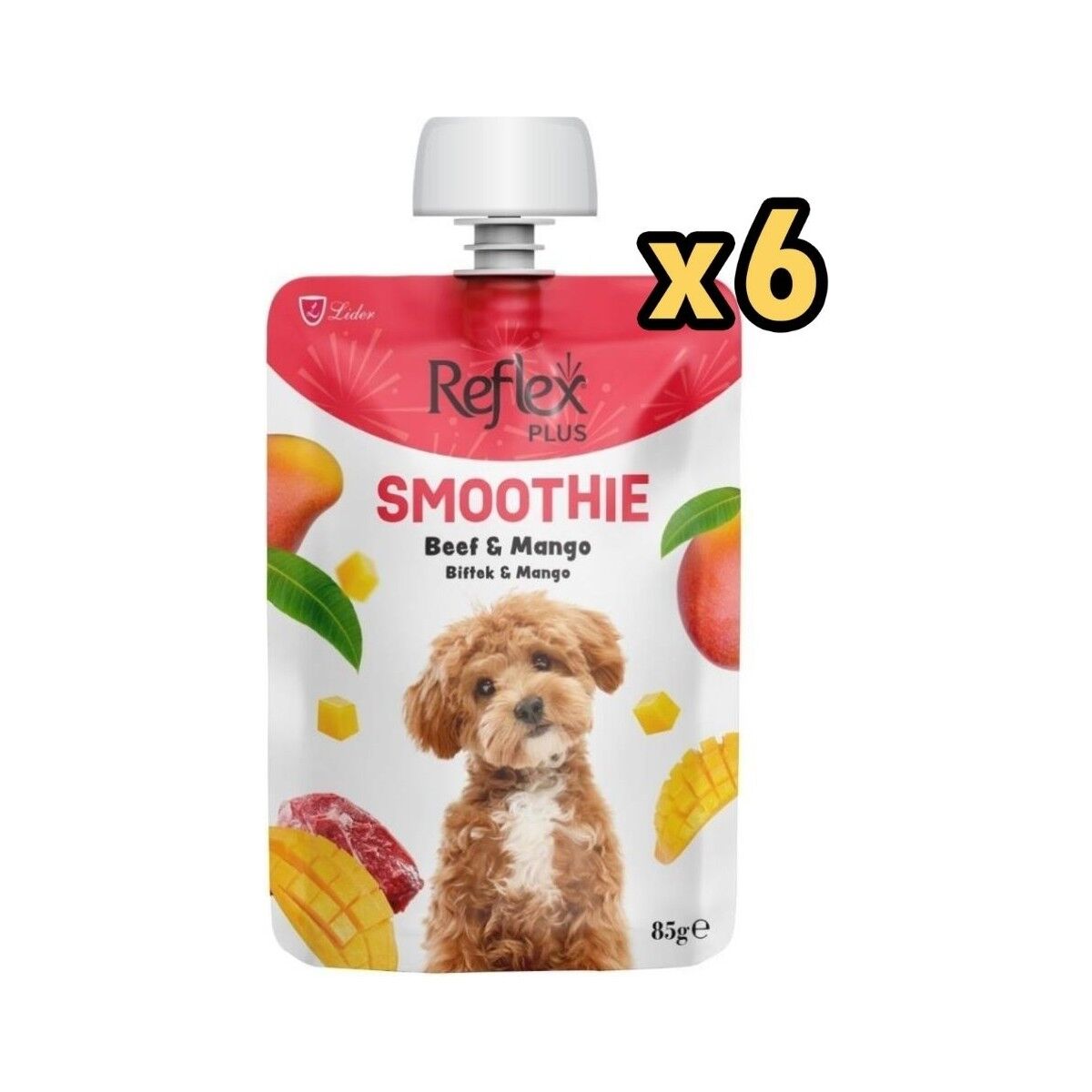 Smoothie Biftekli ve Mangolu Likit Köpek Ödülü 85 gr x 6 Adet
