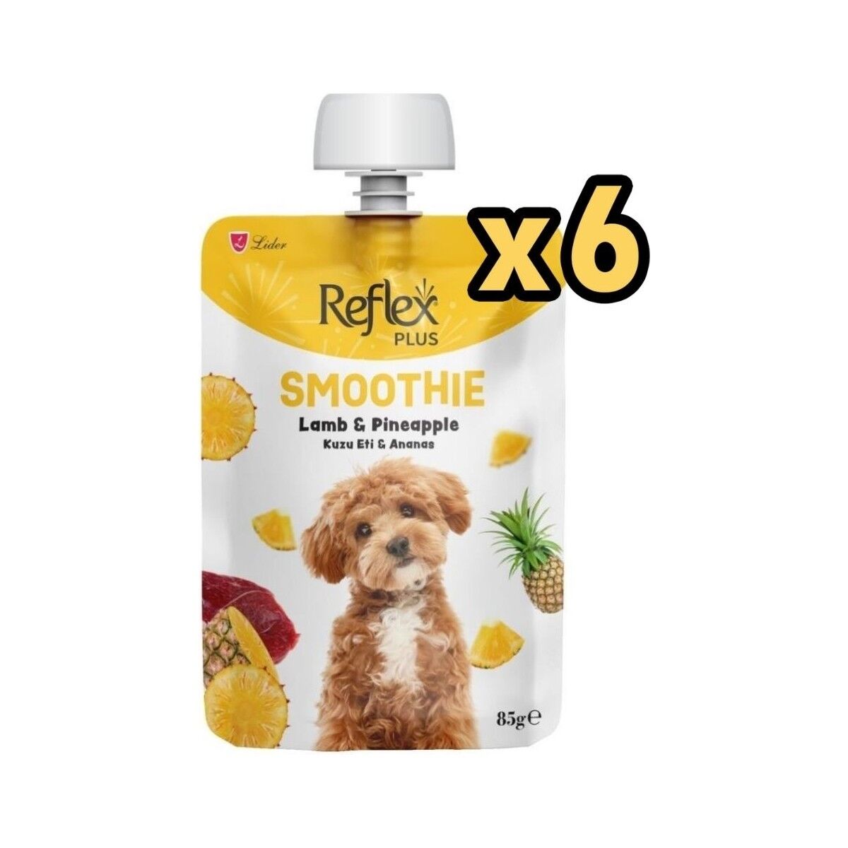 Smoothie Kuzu Etli ve Ananaslı Likit Köpek Ödülü 85 gr x 6 Adet