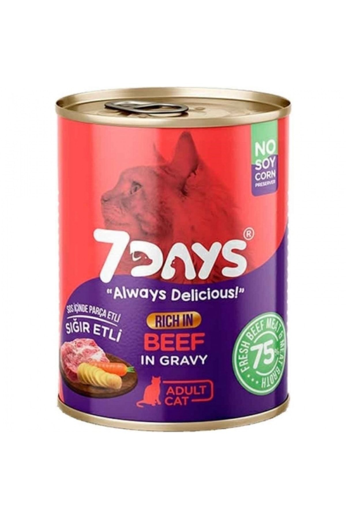 7 Days Sığır Etli Yetişkin Kedi Konserve 415 Gr