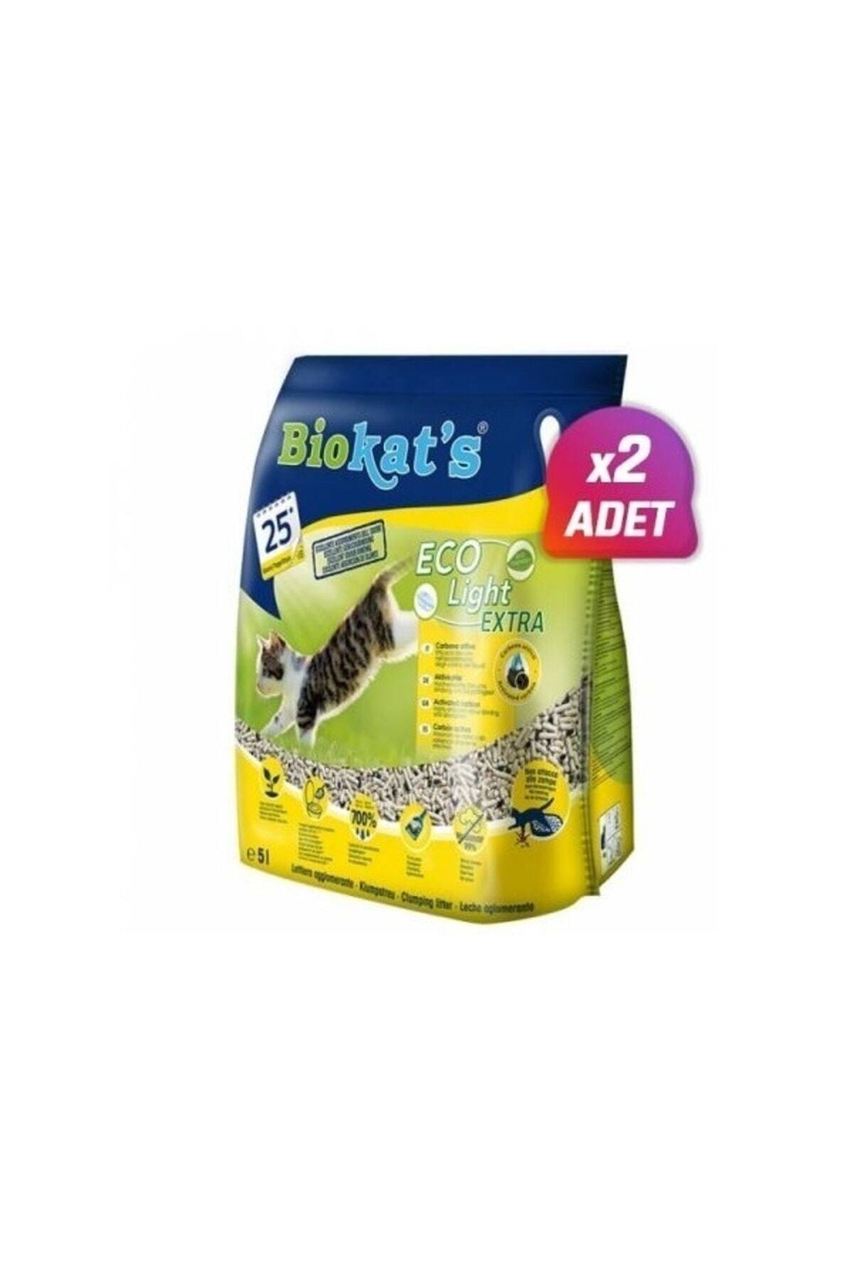 2 Adet - Eco Light Extra Pelet Aktif Karbonlu Kedi Kumu 5 Lt