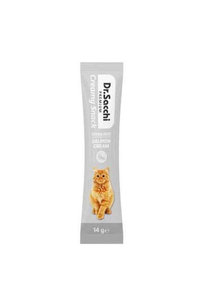 Dr.Sacchi Creamy Snack Sterilised Salmon Sıvı Kedi Ödülü 14g