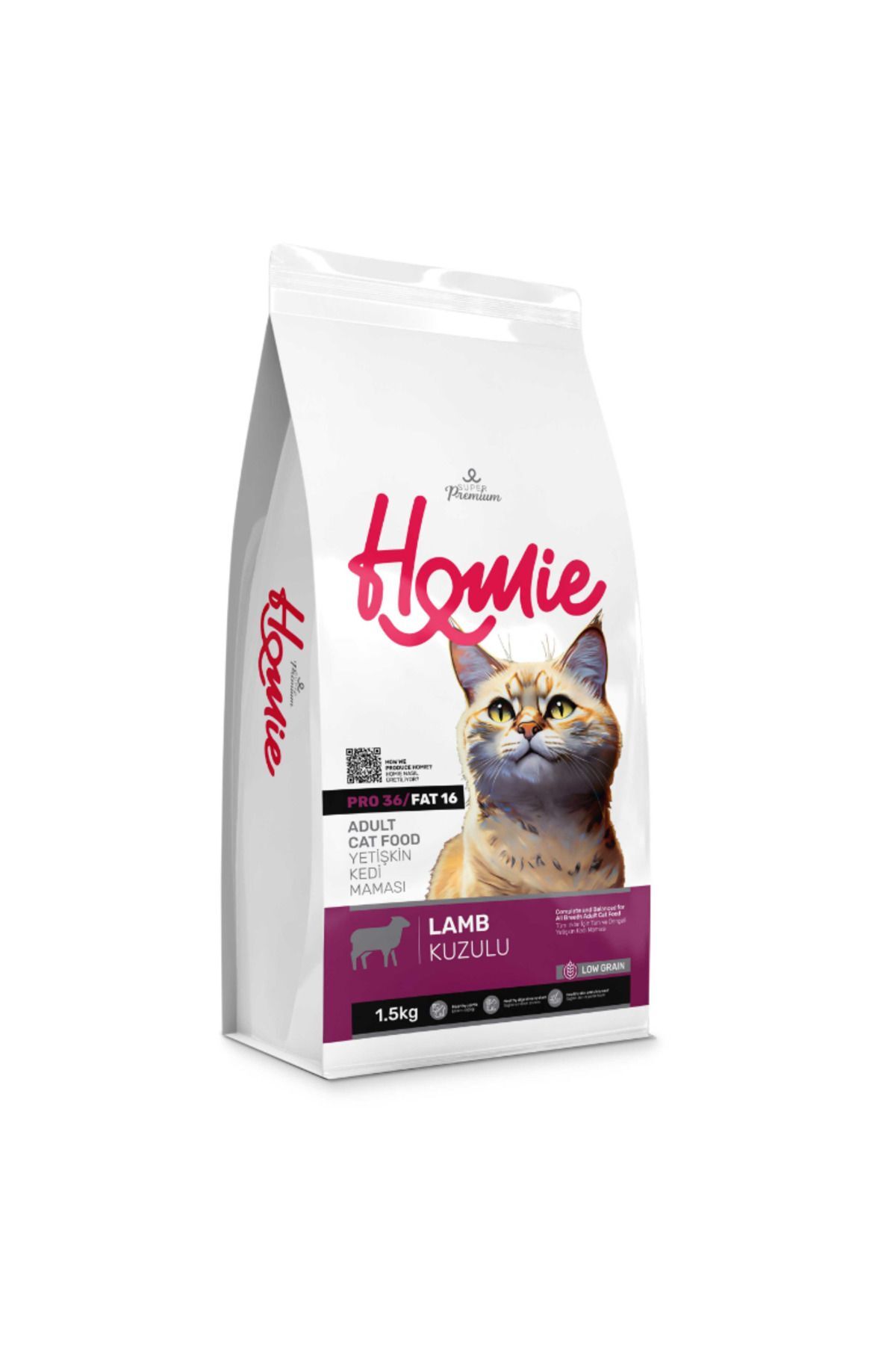 Düşük Tahıllı Kuzulu ve Pirinçli Yetişkin Kedi Maması 1,5 Kg