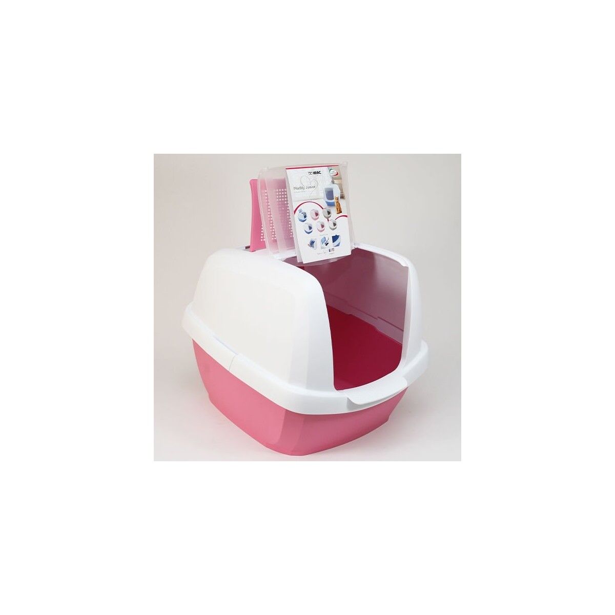 Imac Maddy Junior Üstü Açılır Kapalı Kedi Tuvaleti Pembe 57X43X41 cm - 8021799457594