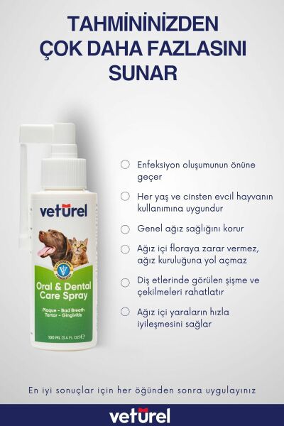 Kedi Ağız Bakımı Köpek Ağız Kokusu Diş Eti Yarası Enfeksiyonu Doğal Ağız ve Diş Bakım Spreyi 100ml