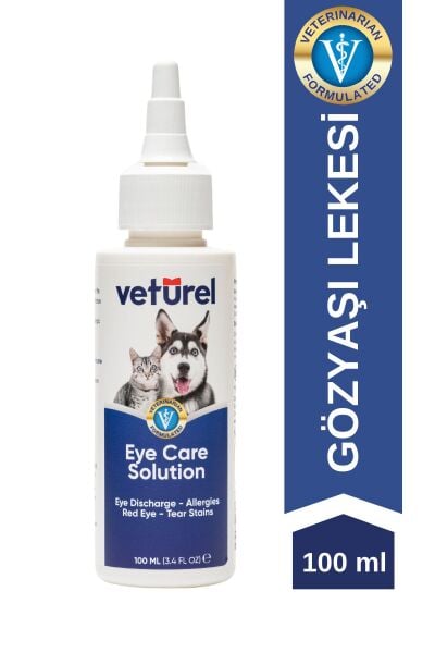 Kedi Göz Temizleme Solüsyonu Köpek Alerji Kızarıklık Enfeksiyon Gözyaşı Bakımı Göz Damlası 100ml
