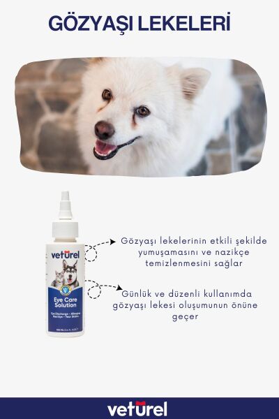 Kedi Göz Temizleme Solüsyonu Köpek Alerji Kızarıklık Enfeksiyon Gözyaşı Bakımı Göz Damlası 100ml