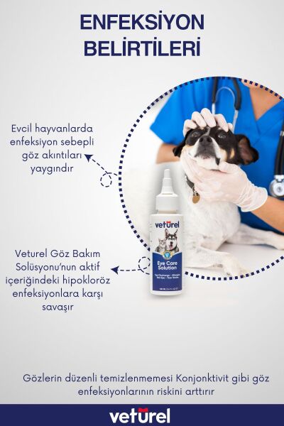 Kedi Göz Temizleme Solüsyonu Köpek Alerji Kızarıklık Enfeksiyon Gözyaşı Bakımı Göz Damlası 100ml