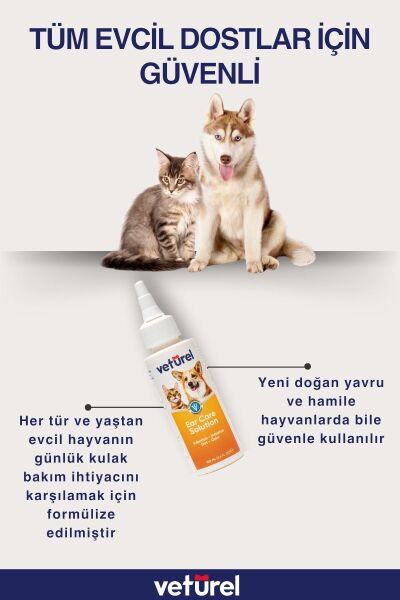Kedi Kulak Temizleme Solüsyonu Kir Enfeksiyon Kaşıntı Köpek Kulak Uyuzu Koku Önleyici Bakım 100ml