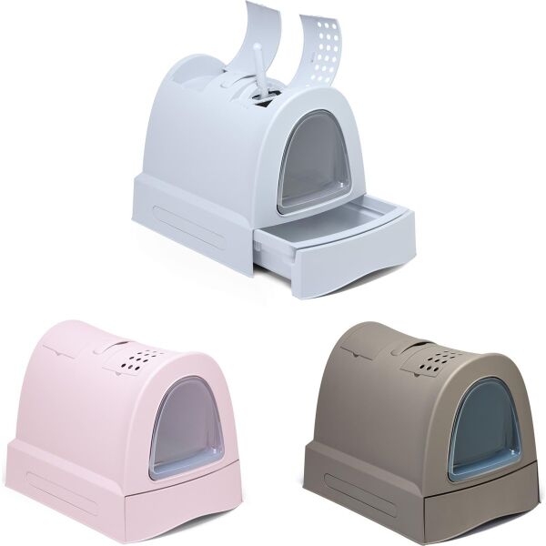 Imac Zuma Çekmeceli Kapalı Kedi Tuvaleti Antrasit Gri