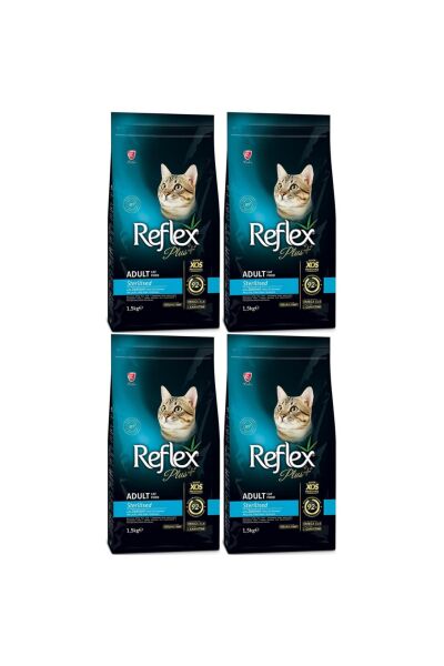 Plus Sterilised Somonlu Kısırlaştırılmış Kedi Maması 1.5 kg - 4 Adet