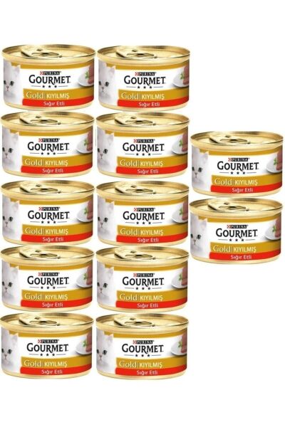 Gourmet Gold Kıyılmış Sığır Etli Konserve Yaş Kedi Maması 85 Gr X 12 Adet