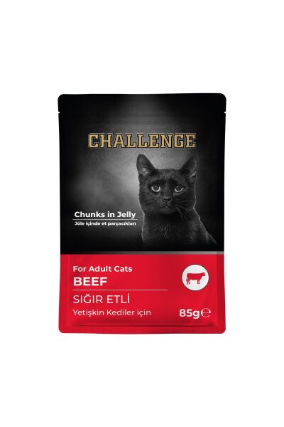 pouch challenge sığır etli yaş kedi maması 85gr