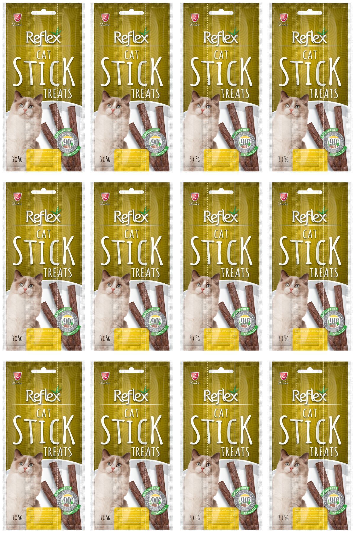Kedi Ödül Sticks Hindi & Kuzu 3*5 Gr 12 Adet