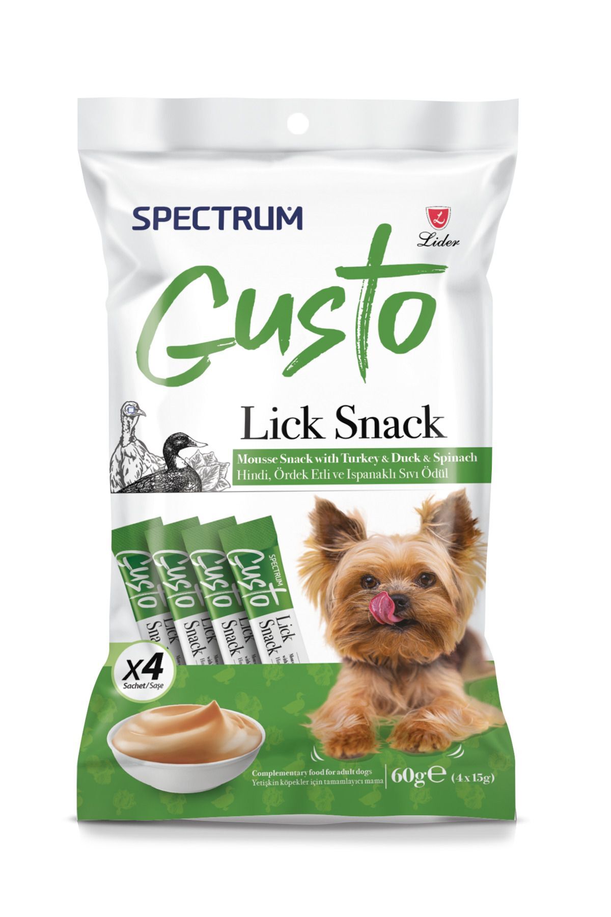 Gusto Hindi, Ördek Etli ve Ispanaklı Köpek Sıvı Ödülü 4x15 G