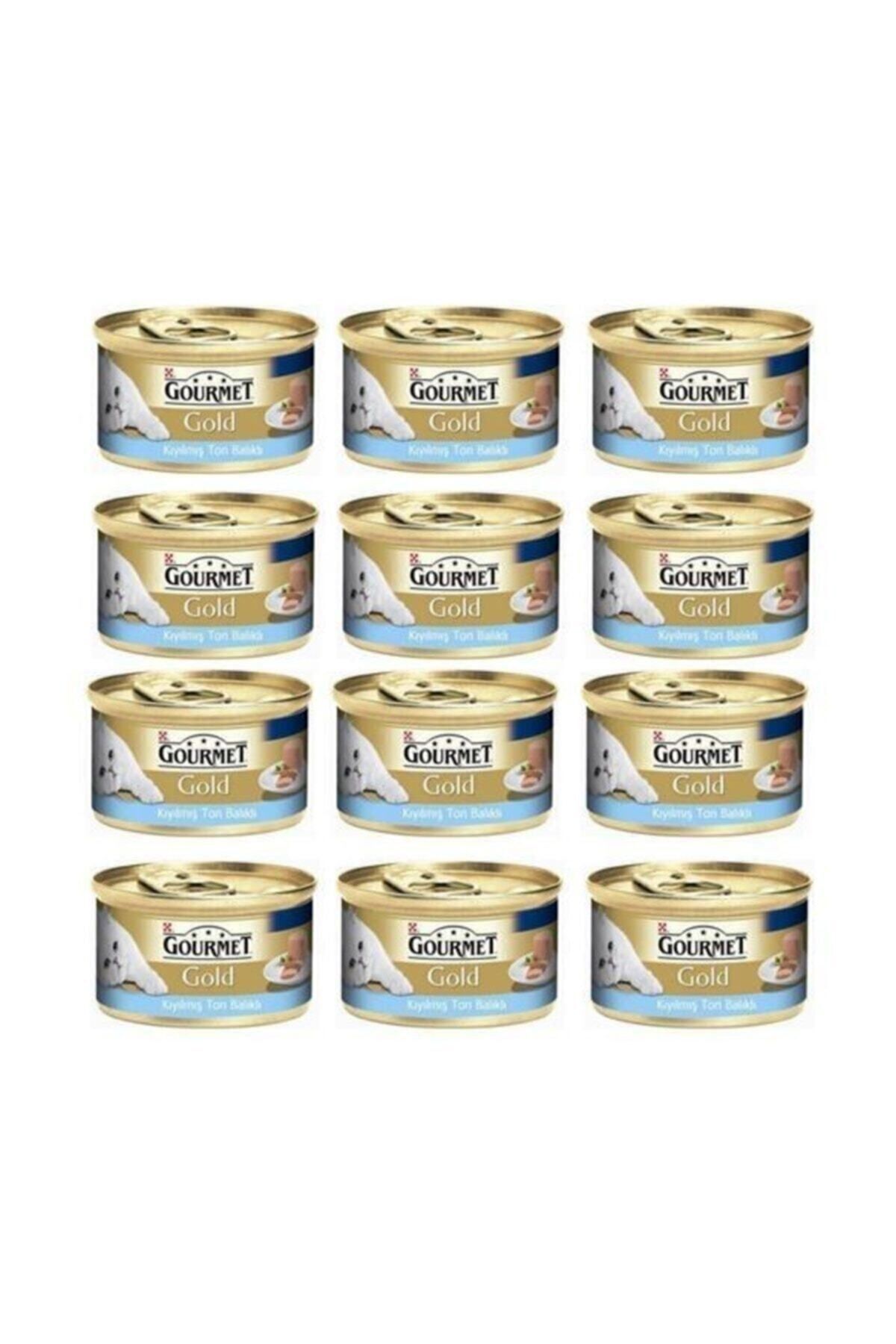 12 Adet Gold Kıyılmış Ton Balıklı Kedi Konservesi 85 gr