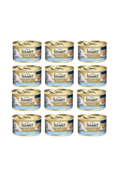 12 Adet Gold Kıyılmış Ton Balıklı Kedi Konservesi 85 gr