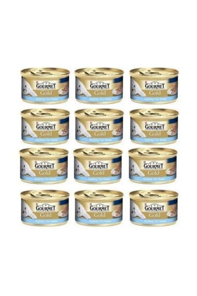 12 Adet Gold Kıyılmış Ton Balıklı Kedi Konservesi 85 gr