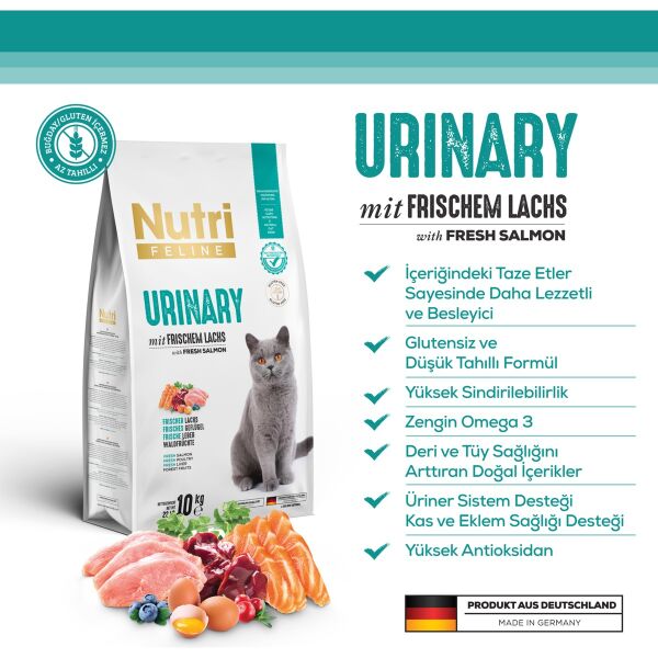 Urinary Somon Etli 10KG Nutri Feline Kedi Maması