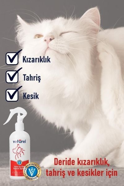 Kedi Köpek Yara Deri Günlük Bakımı Saf Hipokloröz Yanık Kızarıklık Tahriş Hot Spot Yara Spreyi Refil