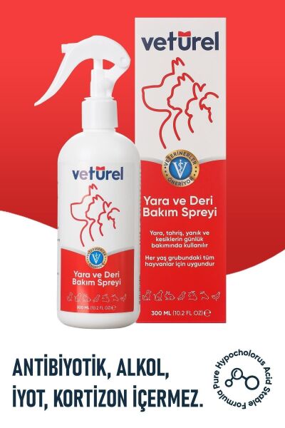 Kedi Köpek Yara Deri Günlük Bakımı Saf Hipokloröz Yanık Kızarıklık Tahriş Hot Spot Yara Spreyi Refil