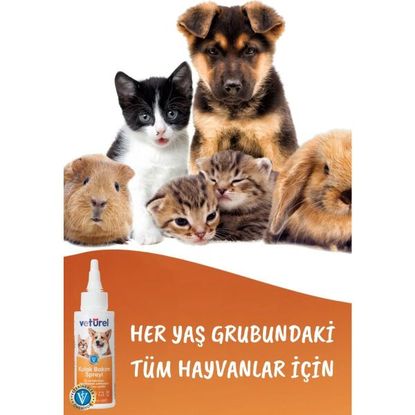 Kulak Bakım Spreyi 2x100ml Köpek Kulak Temizleme Kedi Kulak Uyuzu Kir Bulaş