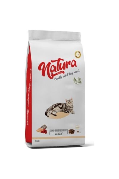 Düşük Tahıllı Somonlu Hamsili Ve Böğürtlenli Kısırlaştırılmış Yetişkin Kedi Kuru Maması 2.25