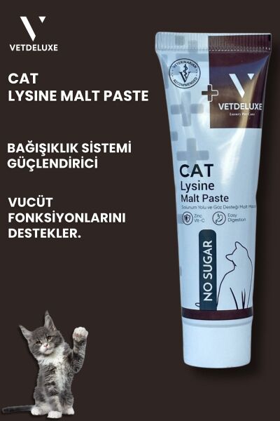 Lysine Malt Göz Sağlığı ve Solunum Yolu Destekleyici Kedi Malt Macunu 100 Gr