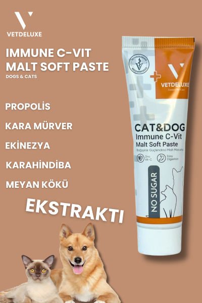 Immune C-Vit Malt Paste C Vitaminli Kedi ve Köpek Malt Macunu 100 Gr