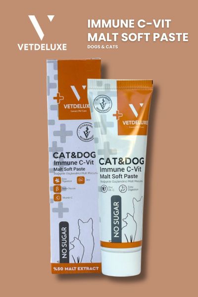 Immune C-Vit Malt Paste C Vitaminli Kedi ve Köpek Malt Macunu 100 Gr