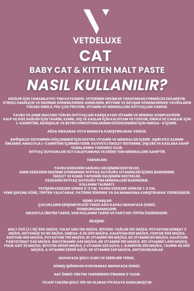 Babycat Kitten Malte Paste Tüy Yumağı Önleyici Yavru Hamile Ve Emziren Kedi Malt Macunu 100 gr