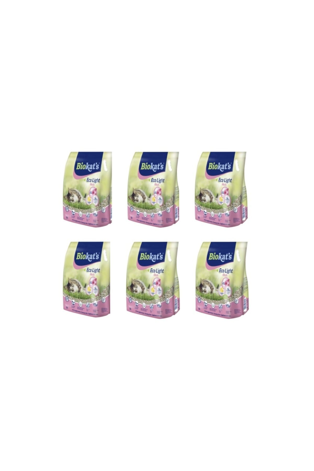 Biokat's Eco Light Fresh Cherry Blossom Pelet Kedi Kumu 5 lt 6 Adet