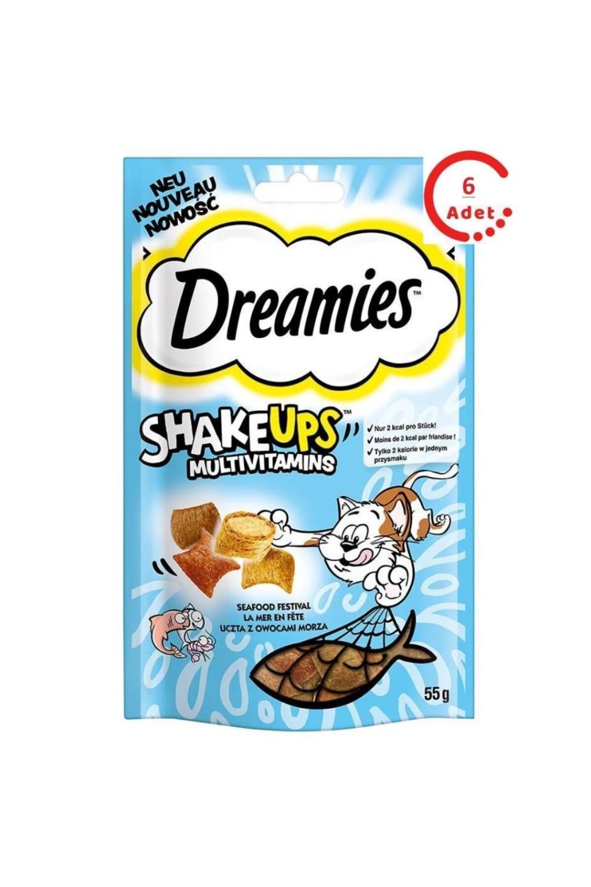 ShakeUps Multivitaminli Deniz Ürünleri Kedi Ödül Maması 55 Gr x 6 Adet