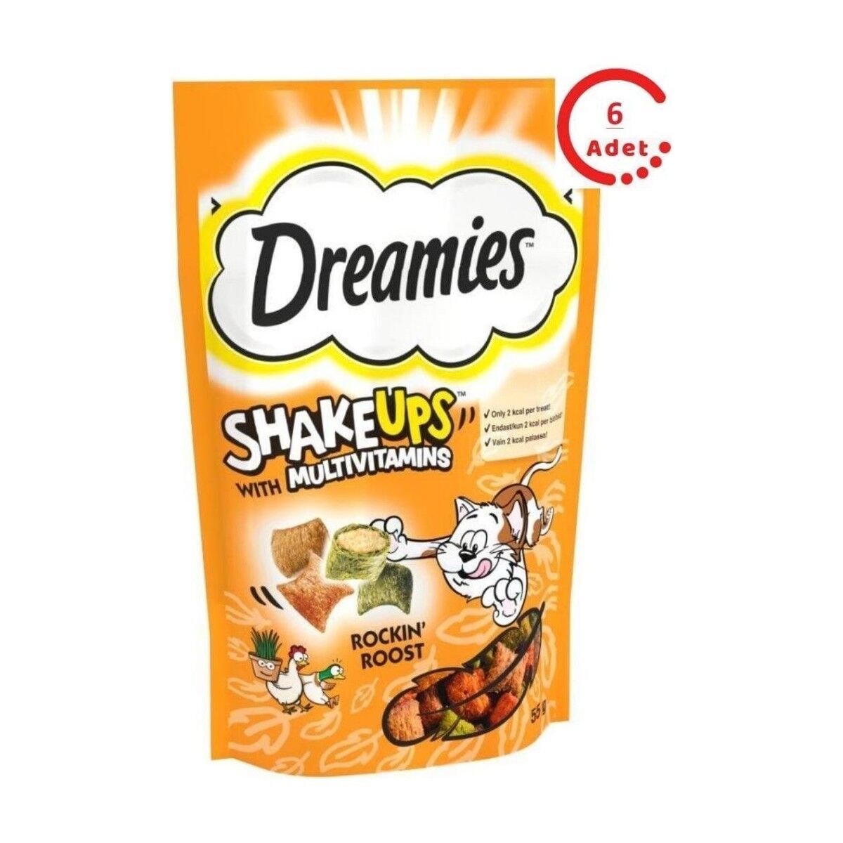 Shakeups Multivitaminli Kedi ve Yavru Kedi Ödül Maması 55 gr x 6 Adet