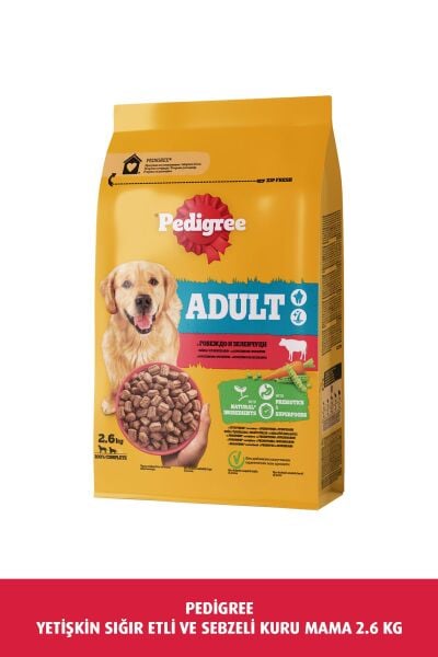 Yetişkin Sığır Etli Ve Sebzeli Köpek Kuru Mama 2.6 Kg