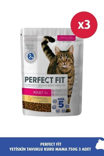 Yetişkin Tavuklu Kedi Kuru Mama 750g 3x