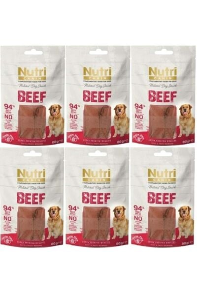 Nutri Canin Beef Snack Tahılsız Sığır Etli Köpek Ödülü 80gr 6 Adet