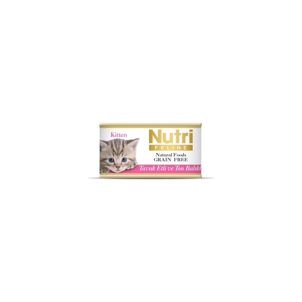 Tahılsız Tavuk Etli & Ton Balıklı Yavru Yaş Kedi Maması 85 gr x 3 Adet