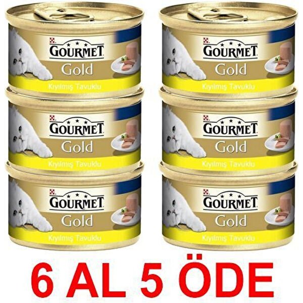 Gourmet Gold Kiyilmiş Tavuklu Konserve Kedi Mamasi 85 Gr (6 Al 5 Öde)