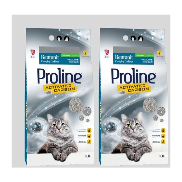 Pro Line Aktif Karbonlu Topaklanan Kedi Kumu 10LT 2 Adet