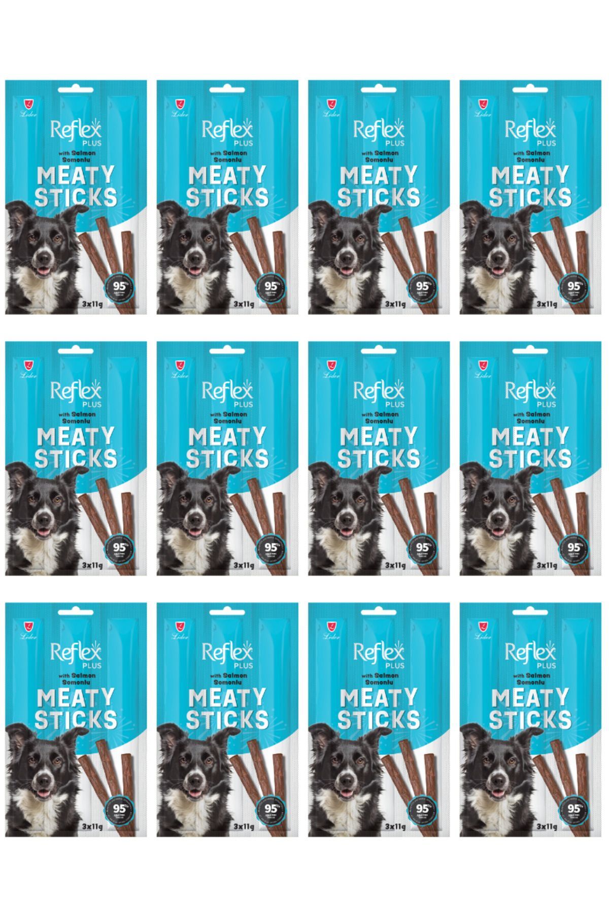 Somonlu Çubuk Yetişkin Köpek Ödülü Meaty Sticks 3x11gr - 12 Adet