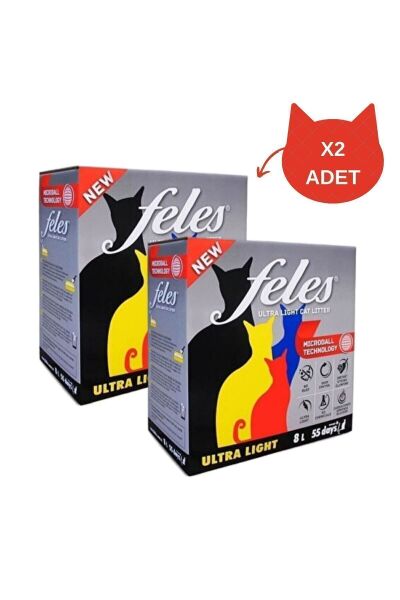Ada Petshop Feles Natural Tozsuz Karbonlu Kedi Kumu 8 Litre 2 Adet