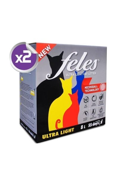 Ada Petshop Feles Natural Tozsuz Karbonlu Kedi Kumu 8 Litre 2 Adet