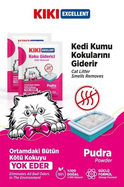 Kedi Kumu Koku Giderici - Kötü Kokuları Giderir - Doğal Koku Giderici - Pudra Kokulu 25 Gr.