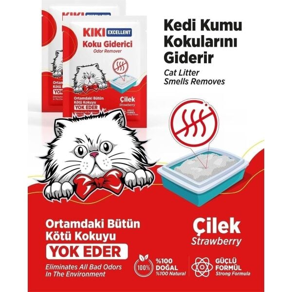- Kedi Kumu Koku Giderici - 3AD * 25GR / Çilek Kokulu