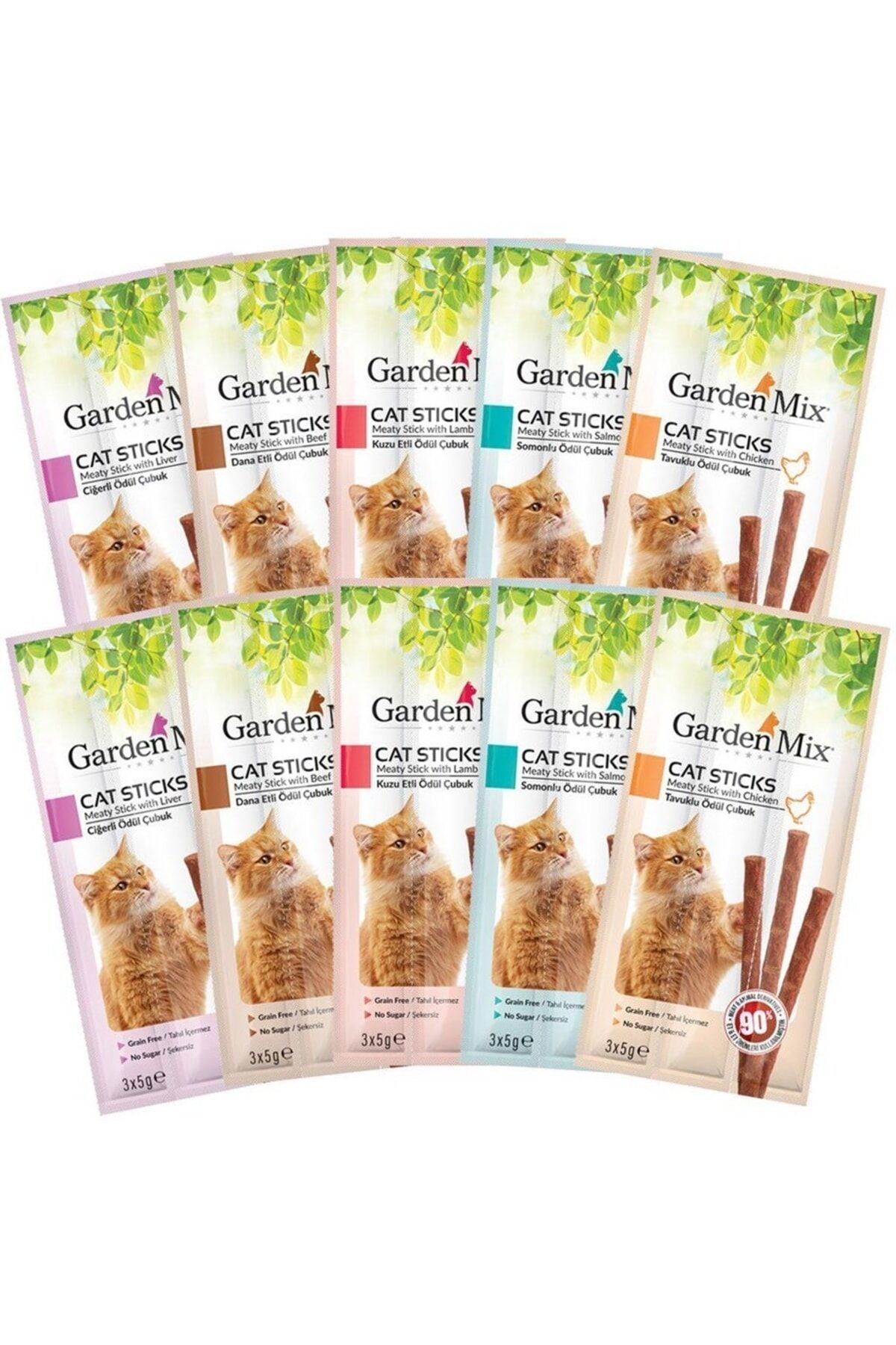 Garden Mix 10 Paket Stick Kedi Ödülü 30*5 Gr