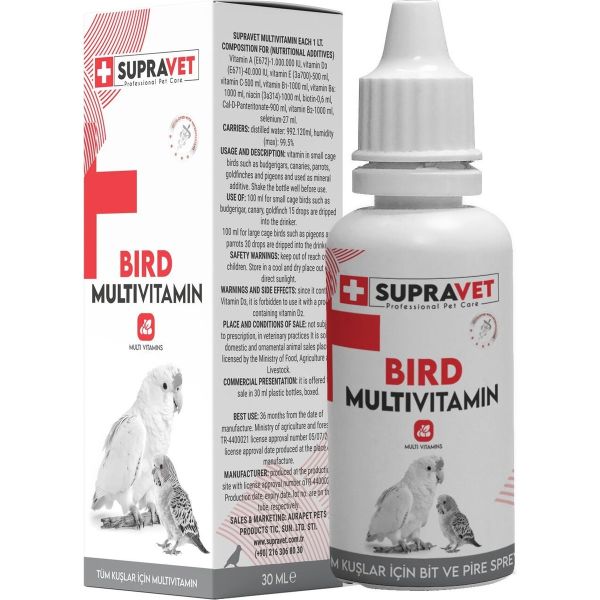 Plus Kanarya, Papağan, Güvercin ve Muhabbet Kuşları Için Multivitamin Damla 30 ml