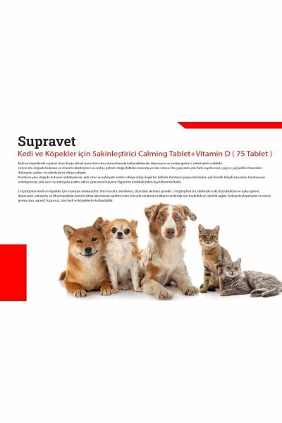 Kedi Ve Köpekler Için Sakinleştirici Calming Tablet + Vitamin D ( 75 Tablet )
