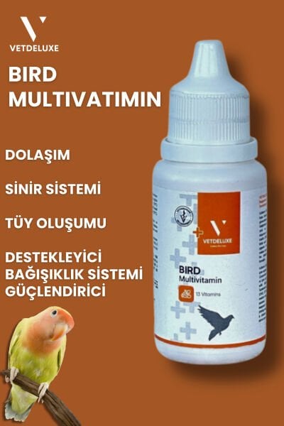Kuş Multivitamin Tüm Kafes Kuşları Ve Güvercinler Için 13 Farklı Vitamin Damla 30 ml