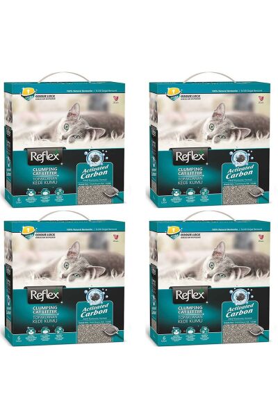 Aktif Karbonlu Topaklanan Kedi Kumu 6 lt x 4 Adet