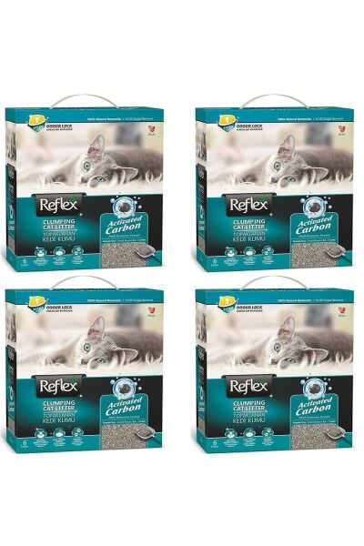 Aktif Karbonlu Topaklanan Kedi Kumu 6 lt x 4 Adet